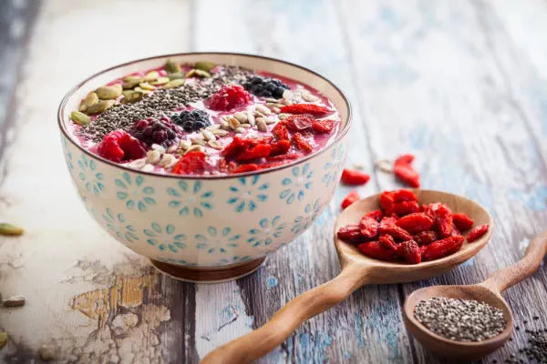 rood fruit en chia