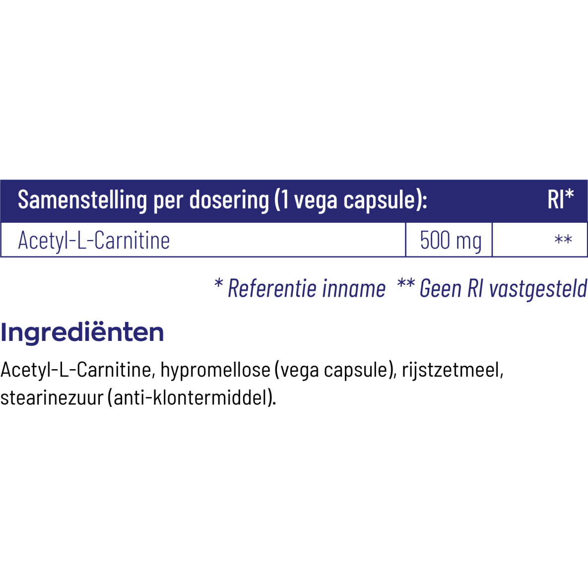 Vitakruid Acetyl-l-carnitine 500 mg 90 vcaps