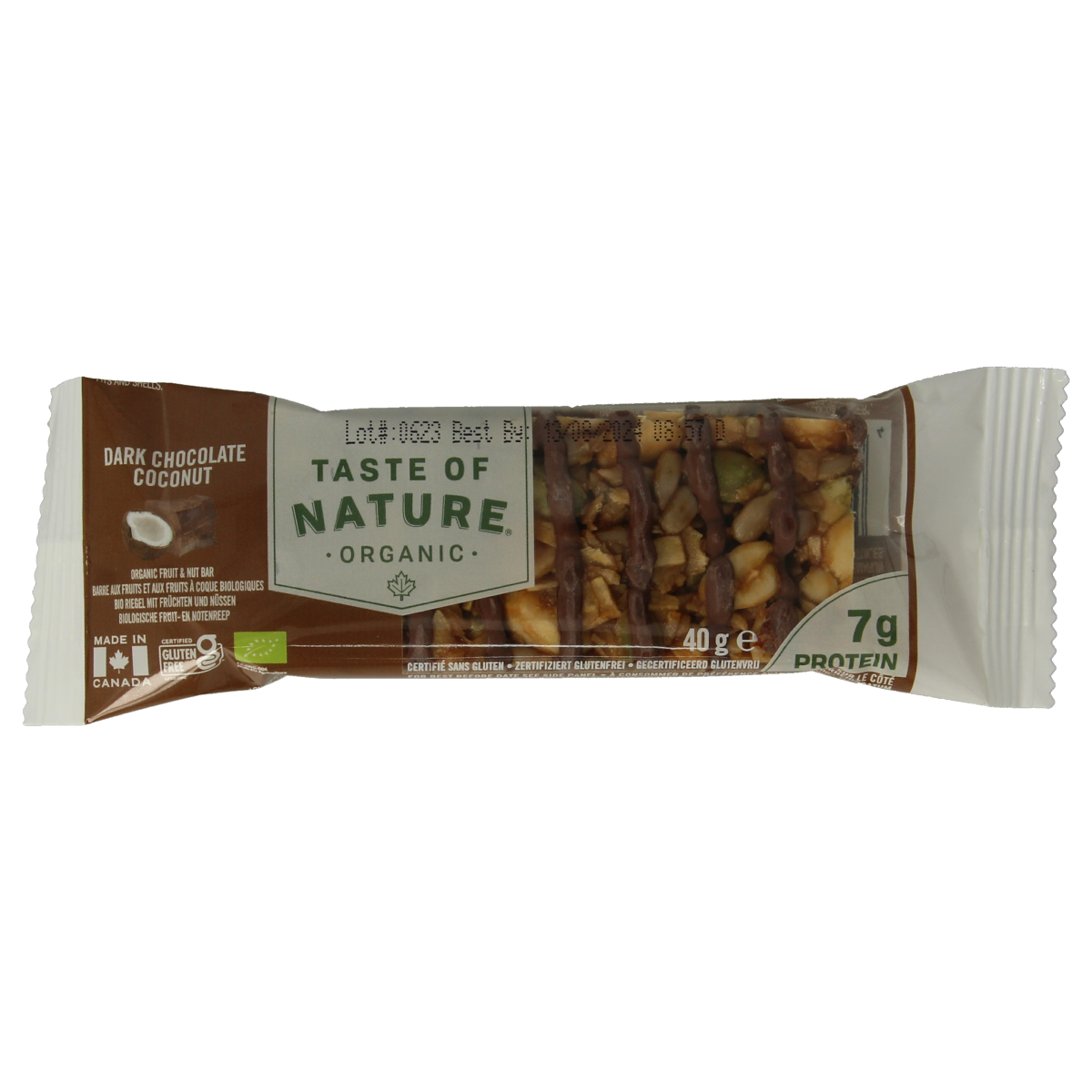 Taste Of Nature Dark chocolate coconut 40 gram