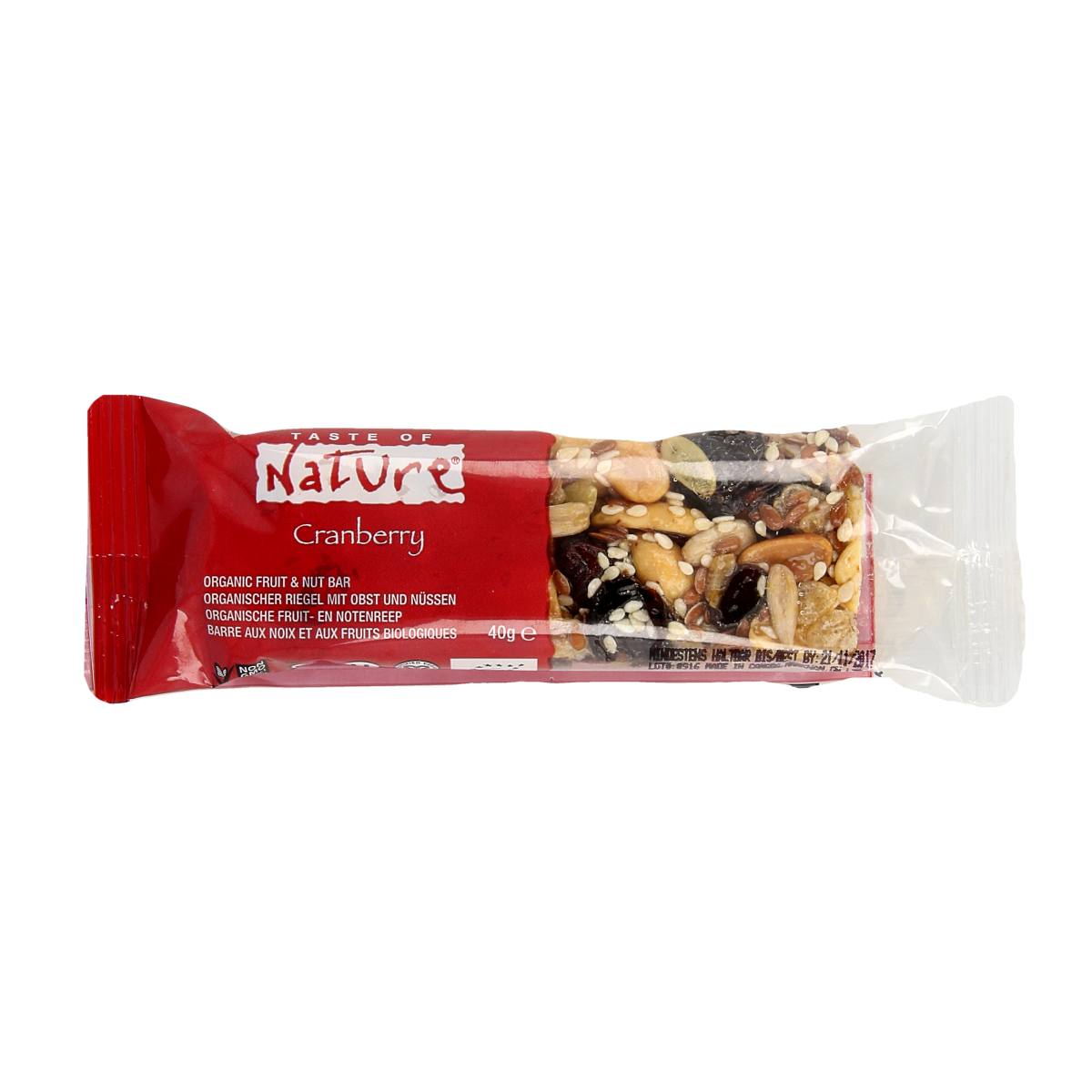 Taste Of Nature Cranberry granenreep biologisch 40 gram