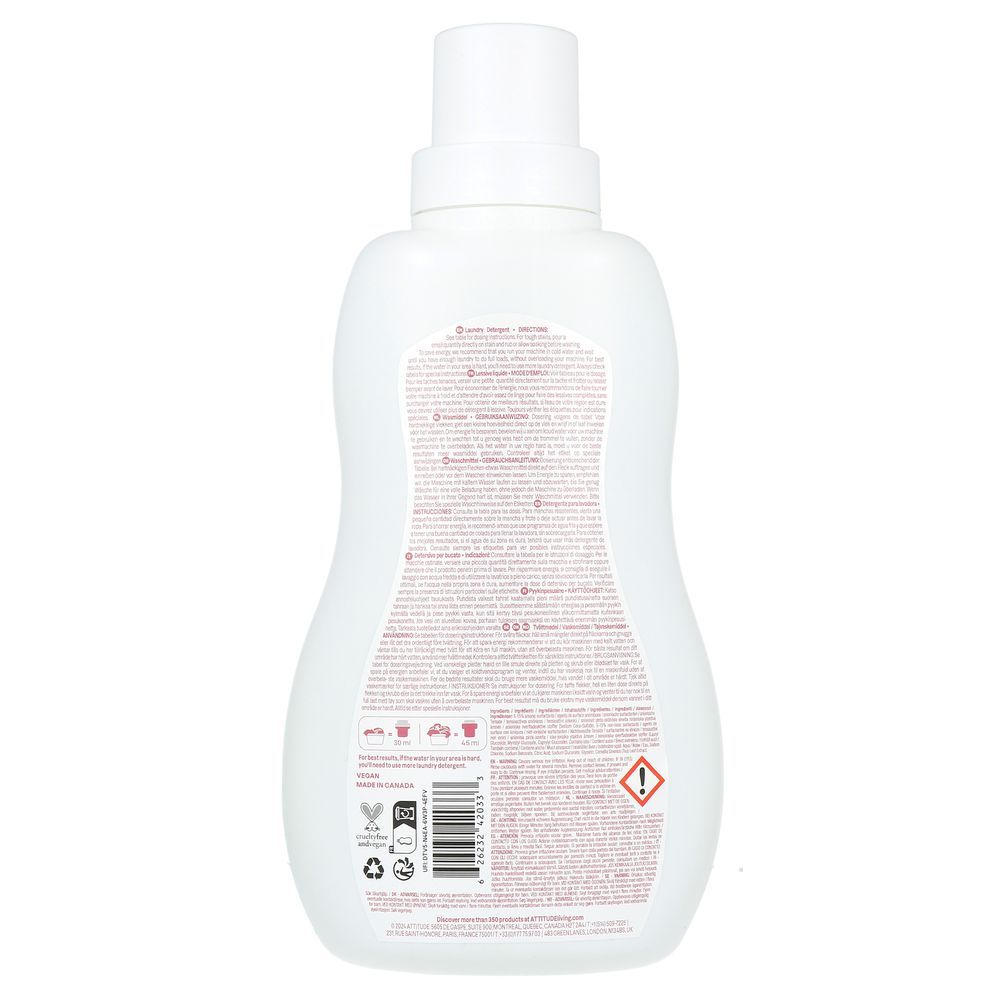 Attitude Baby Leaves Ecologisch Wasmiddel Little Ones Parfumvrij 1050 ml