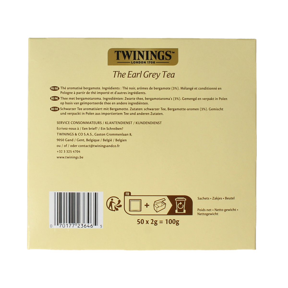 Twinings Earl grey envelop 50 stuks
