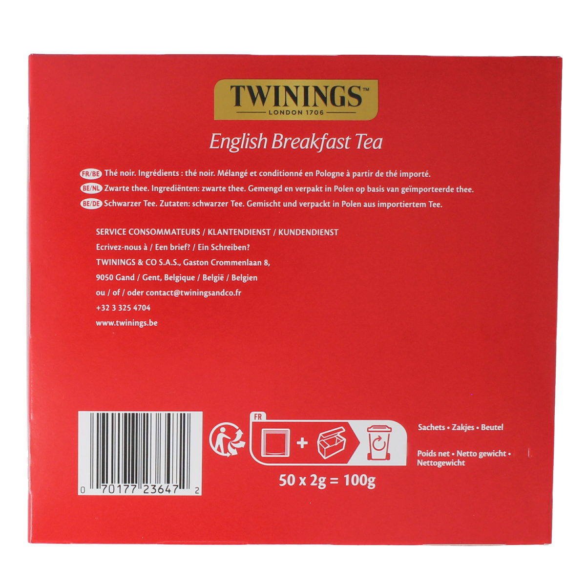 Twinings English breakfast envelop