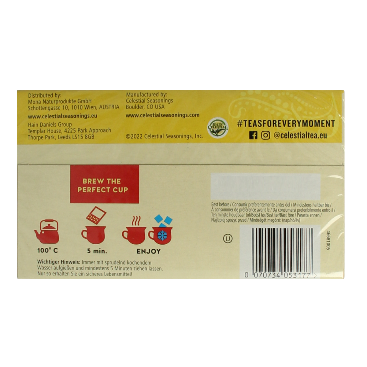 Celestial Season Lemon zinger herb tea 20 zakjes
