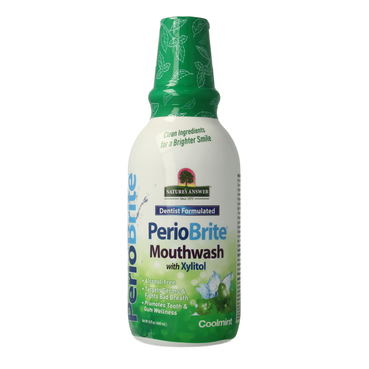 Natures Answer PerioBrite natuurlijke mondwater 25 kruiden en Q10 480 ml