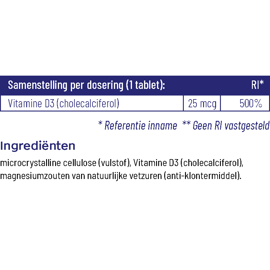 Vitakruid Vitamine D3 25 mcg 120 tabletten