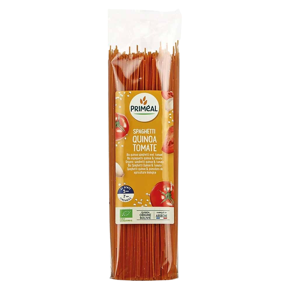 Primeal spaghetti tarwe quinoa tomaat biologisch 500 gram