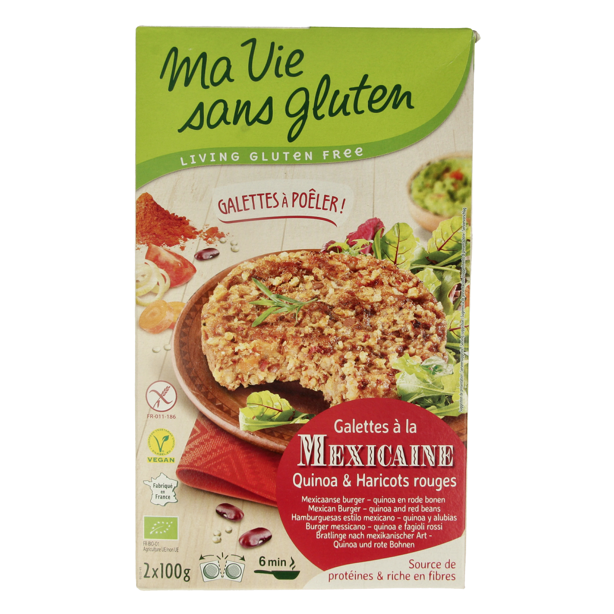 Ma Vie Sans Gluten Mexicaanse quinoaburgers 2x100 gram 2 stuks