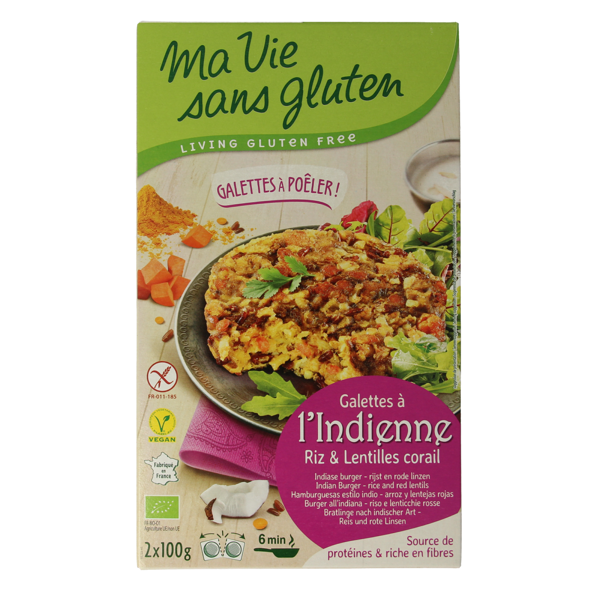 Ma Vie Sans Gluten Indiase rijstburgers 2x100 g 2 stuks