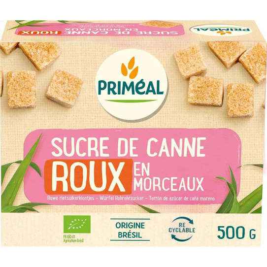 Primeal Bruine rietsuiker klontjes 500 gram