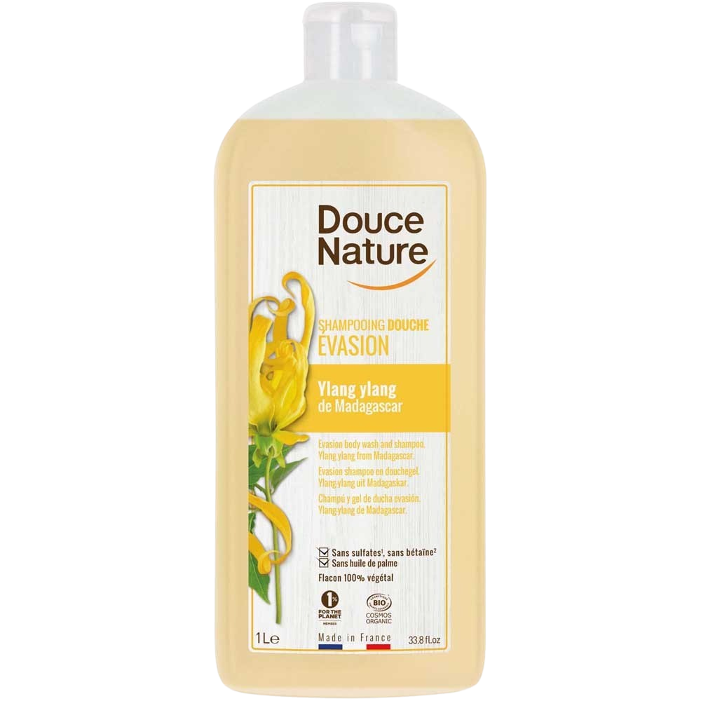 Douce Nature Douchegel & shampoo ylang ylang ontspannend 1 liter