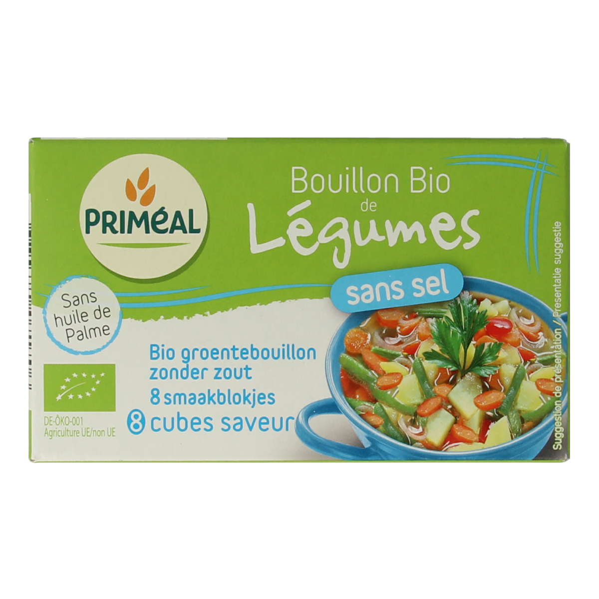 Primeal Groentebouillon blokjes zonder zout 9 gram 8 stuks