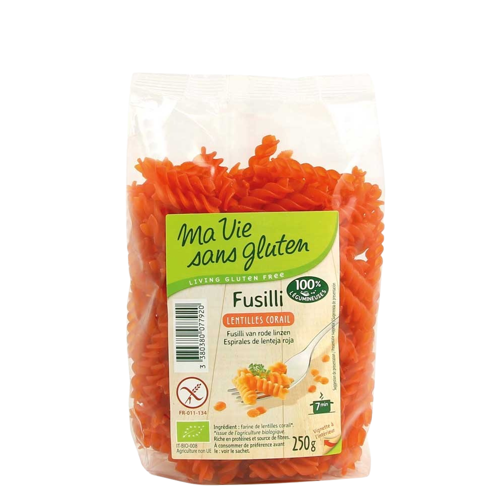 Ma Vie Sans Gluten Fusilli van rode linzen 250 gram