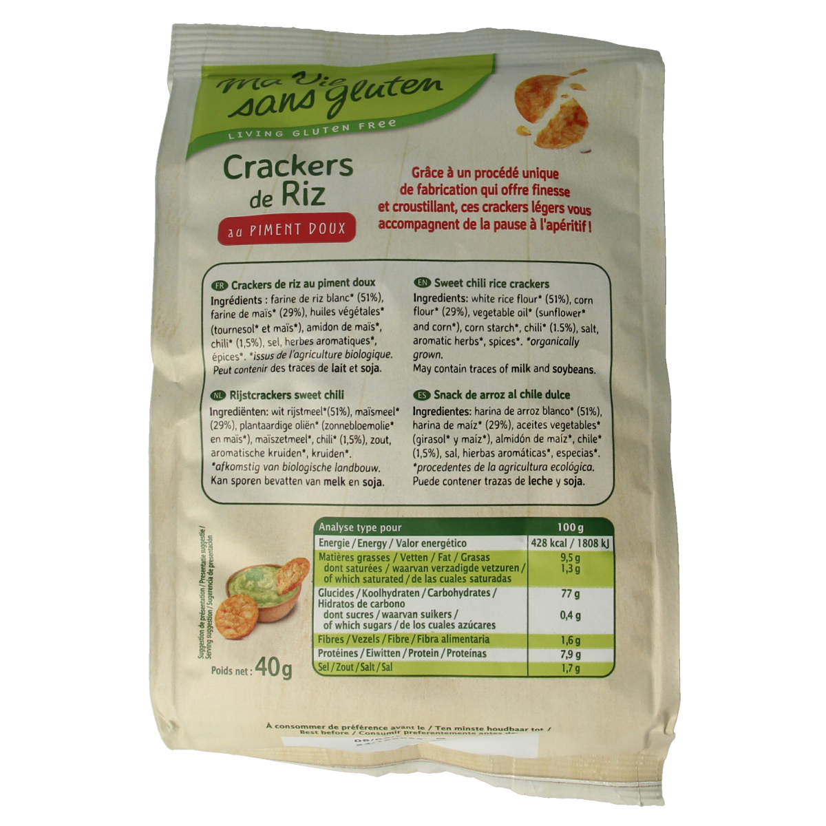 Ma Vie Sans Gluten Rijstcrackers sweet chili 40 gram