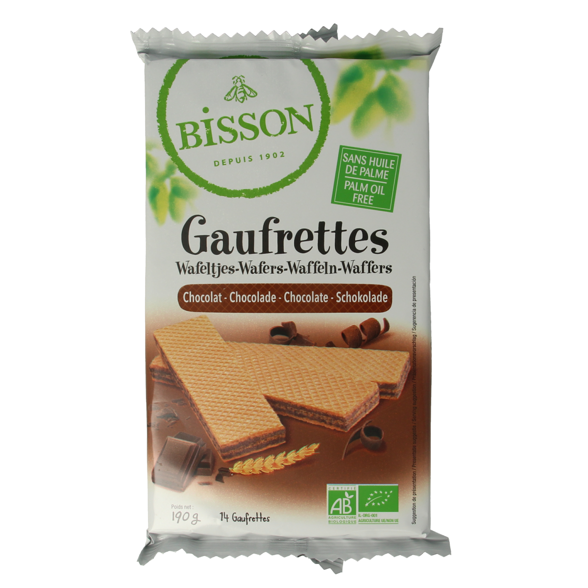 Bisson Wafels chocolade 190 gram