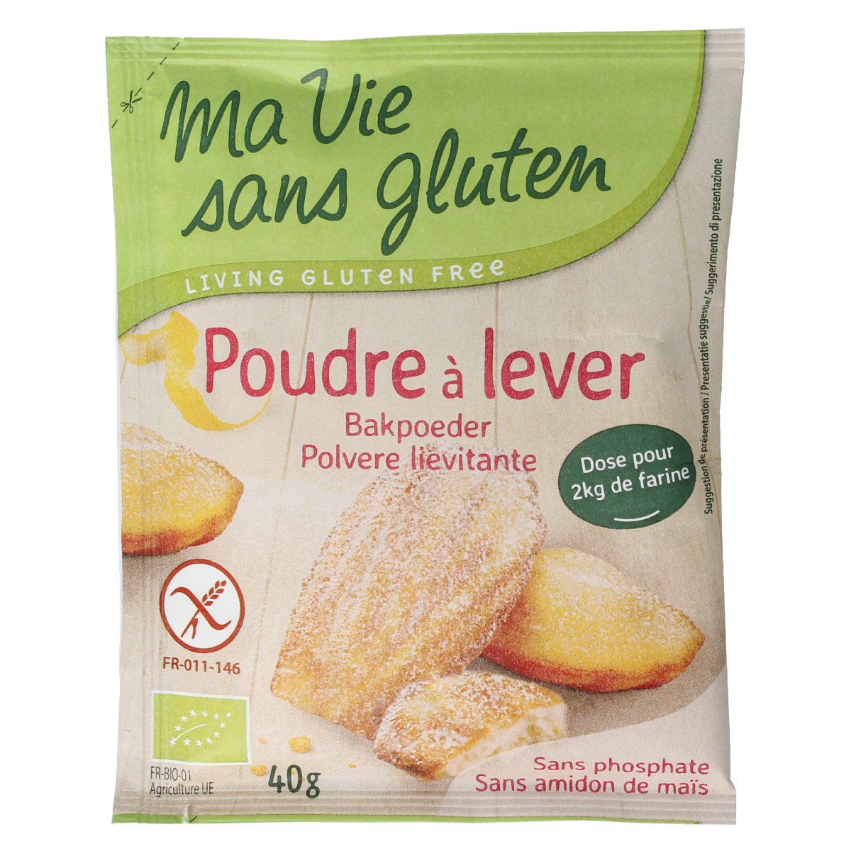 Ma Vie Sans Gluten Bakpoeder 4 x 10 gram biologisch 40 gram
