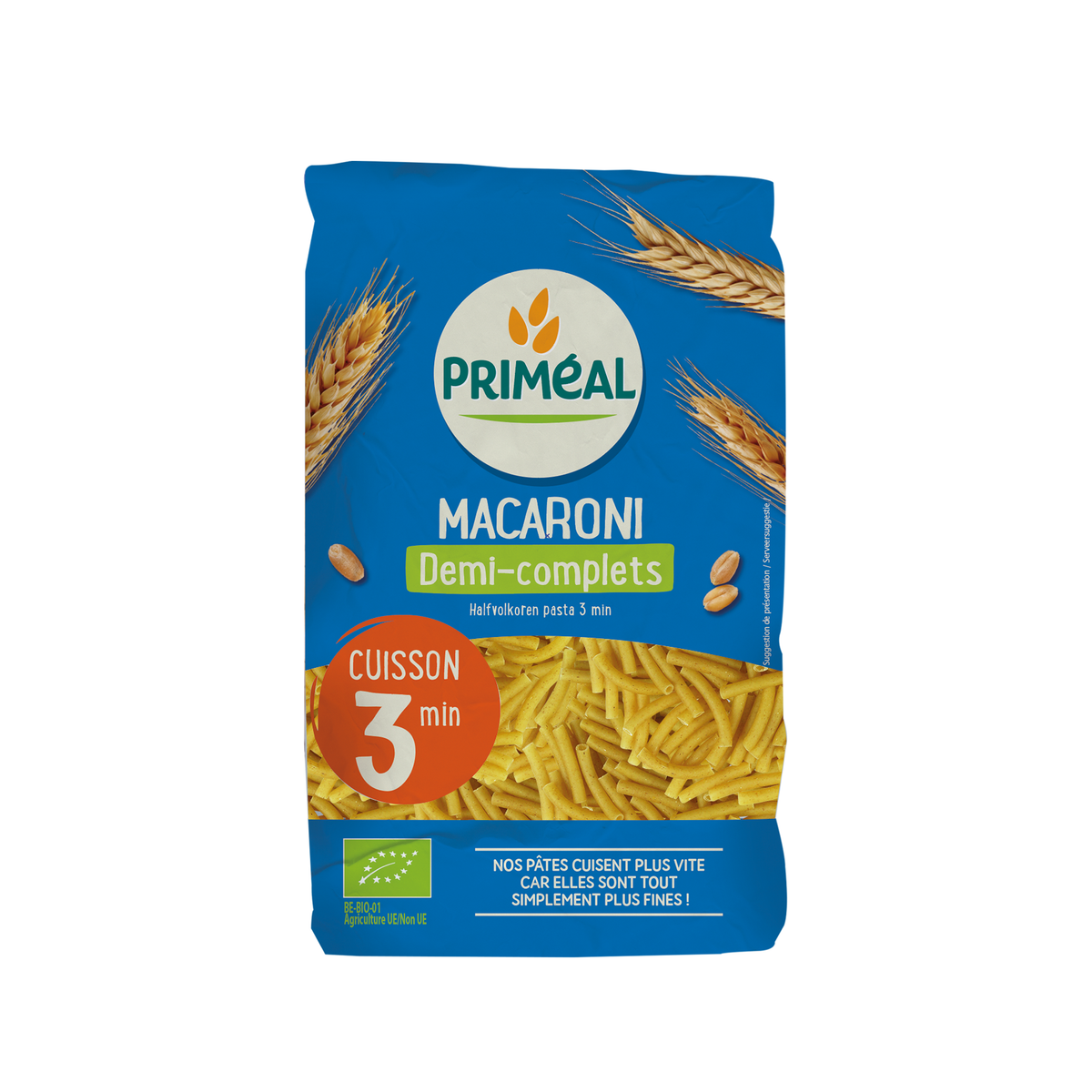 Primeal Macaroni halfvolkoren snelkook 3 minuten 500 gram