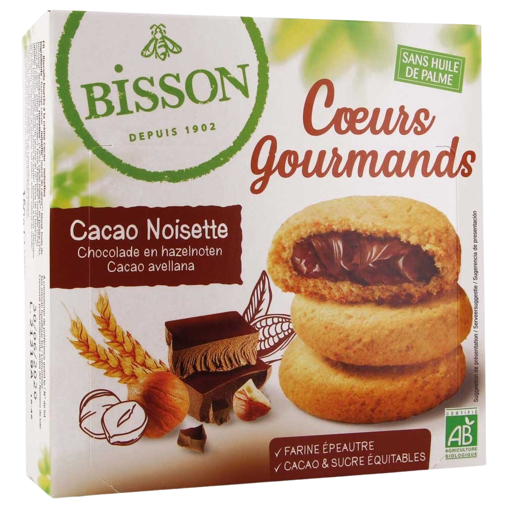 Bisson Gevulde koekjes hazelnoot choco 180 gram