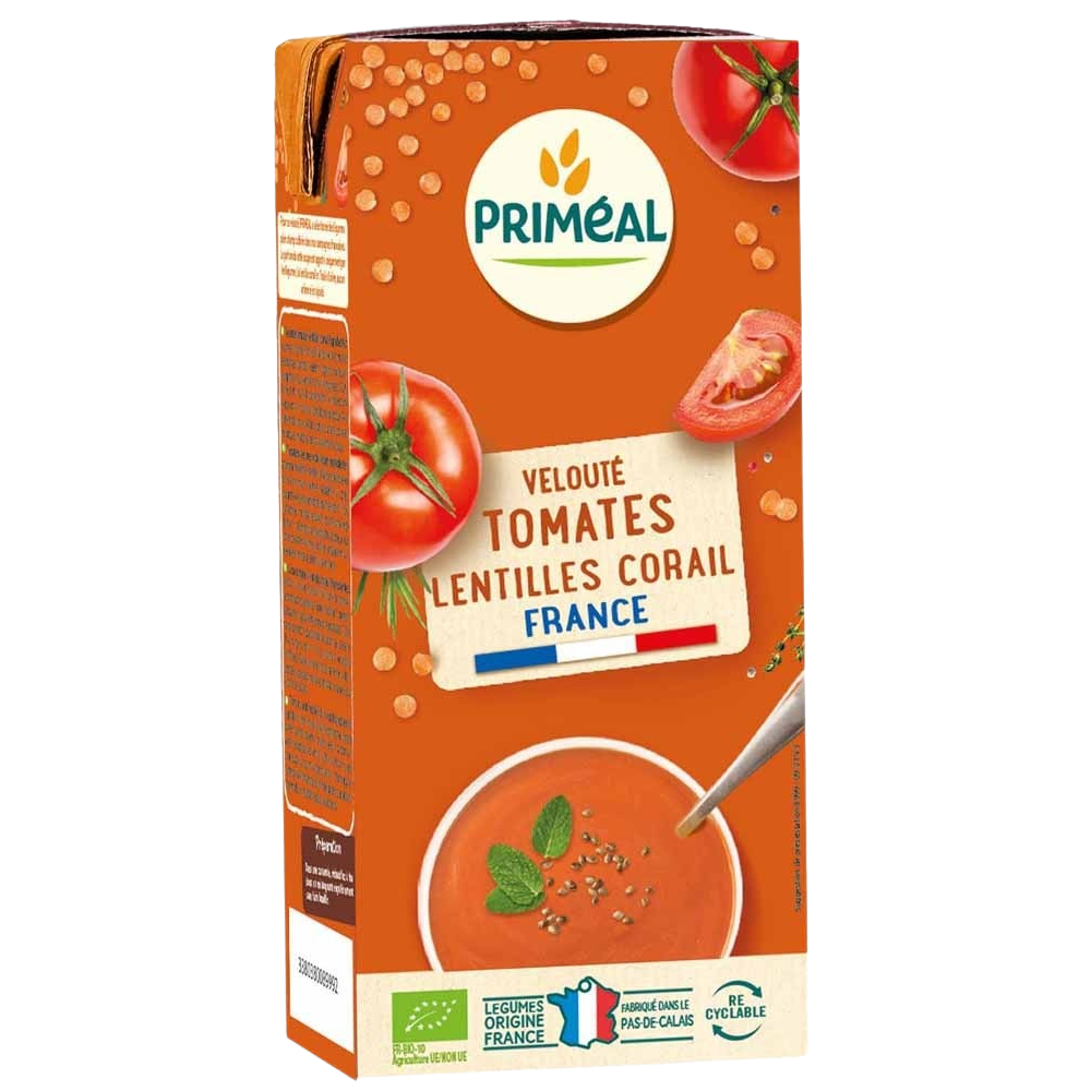 Primeal Soep tomaat rode linzen 330 ml