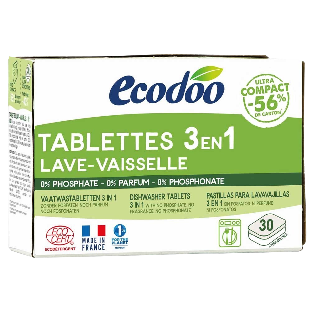 Ecodoo Vaatwastabletten 3-in-1 geconcentreerd eco 30 stuks