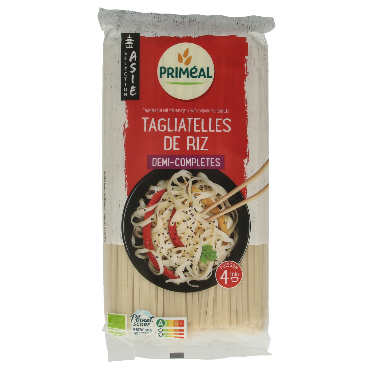 Primeal rijst tagliatelle half volkoren biologisch 400 gram