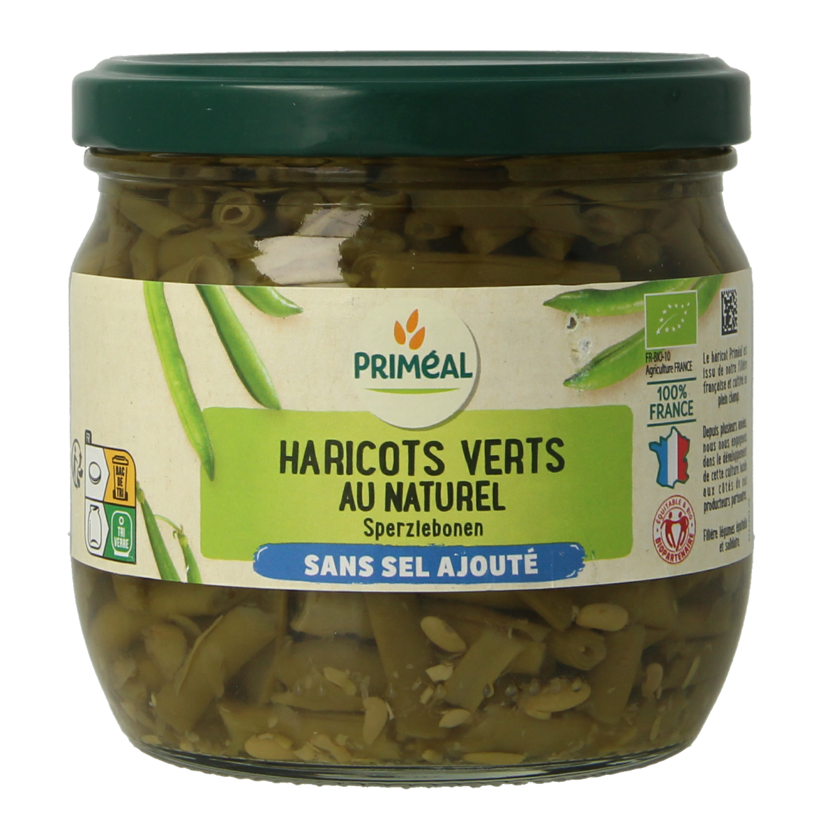 Primeal Haricot verts zonder toegevoegd zout biologisch 330 gram