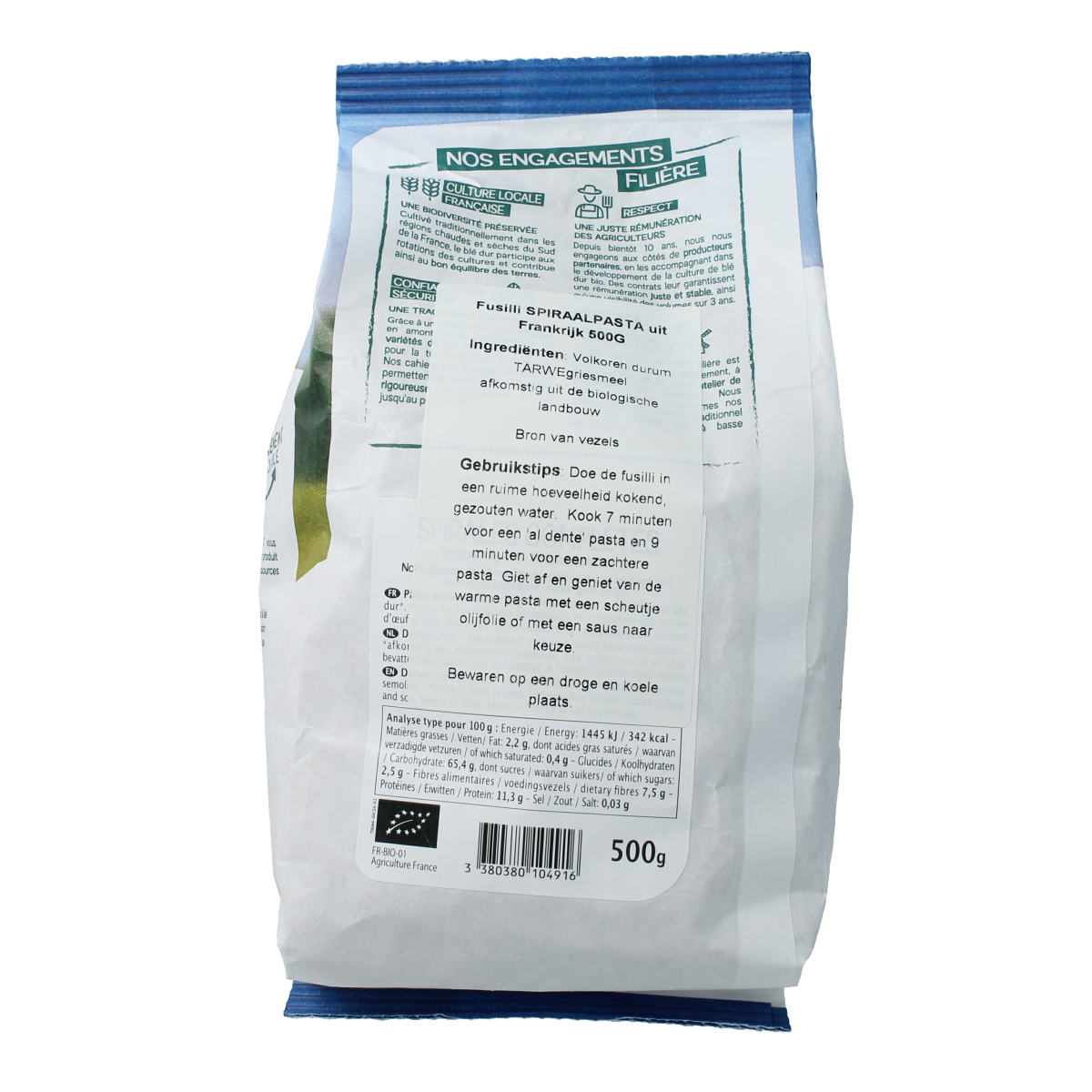 Primeal fusilli volkoren biologisch 500 gram