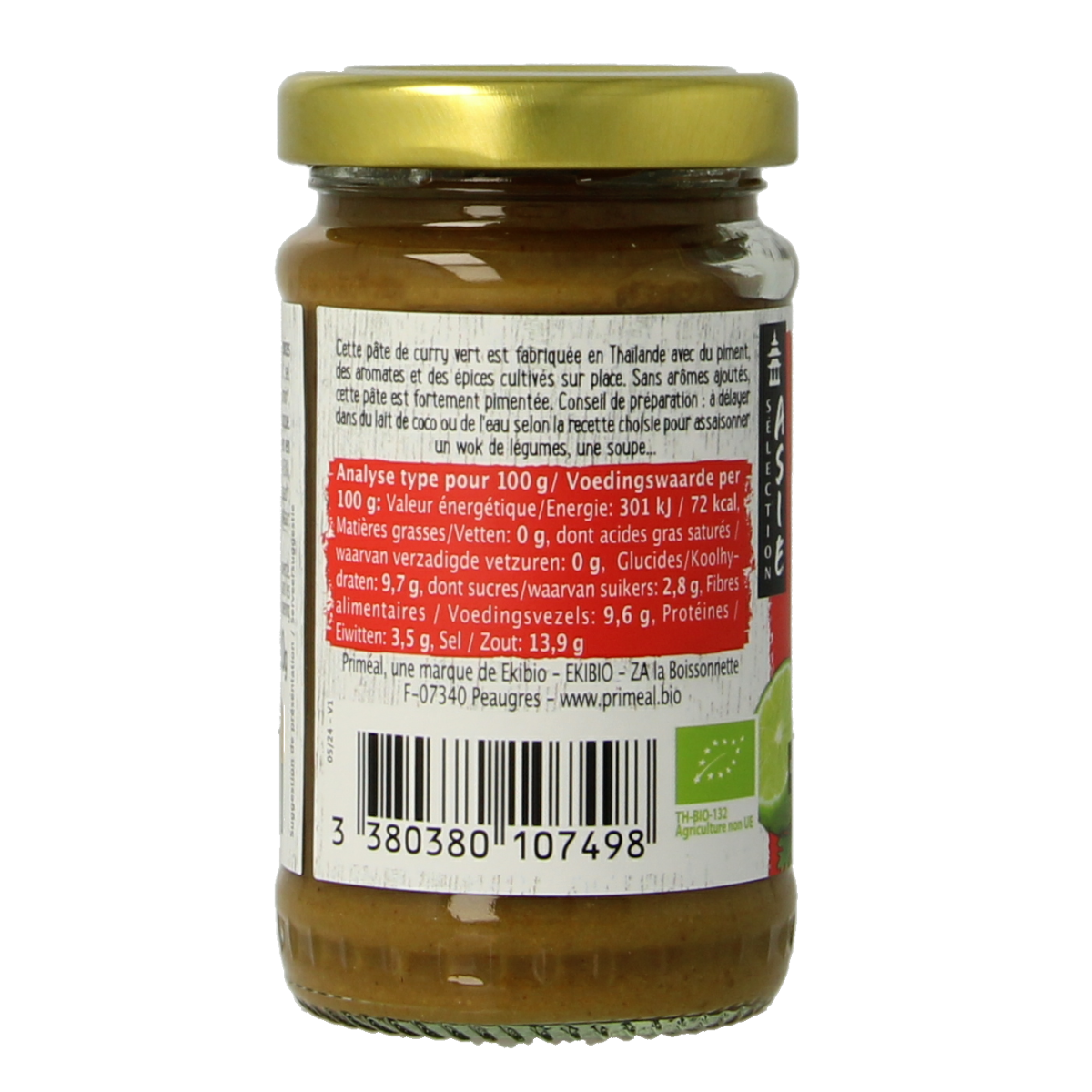 Primeal Groene curry pasta biologisch 120 gram