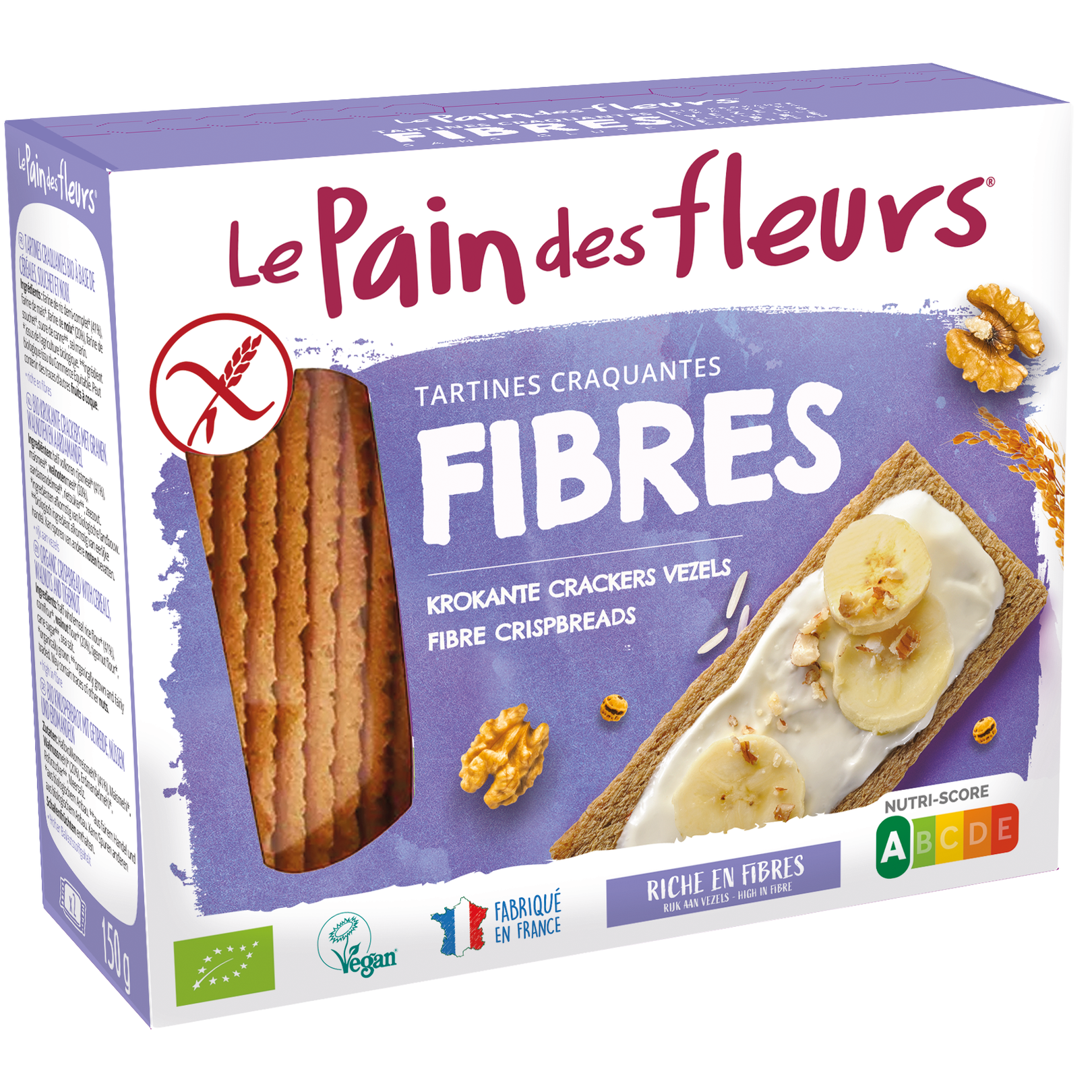 Pain Des Fleurs Krokante crackers vezels glutenvrij bio 150 gram - Le Pain Des Fleurs
