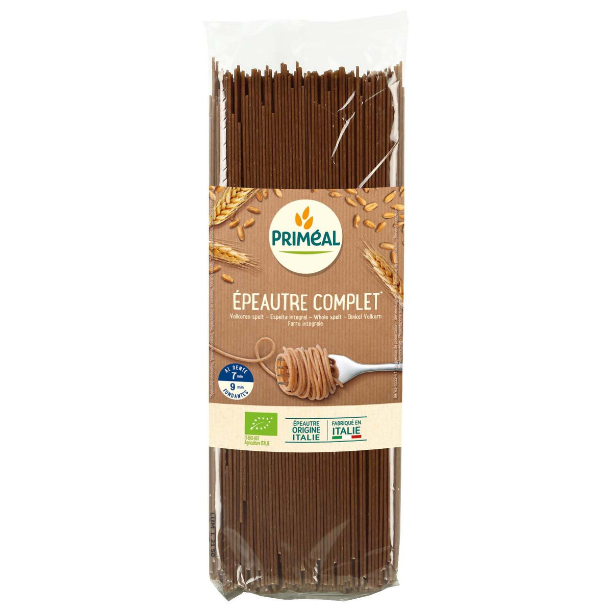 Primeal Spelt spaghetti volkoren biologisch 500 gram