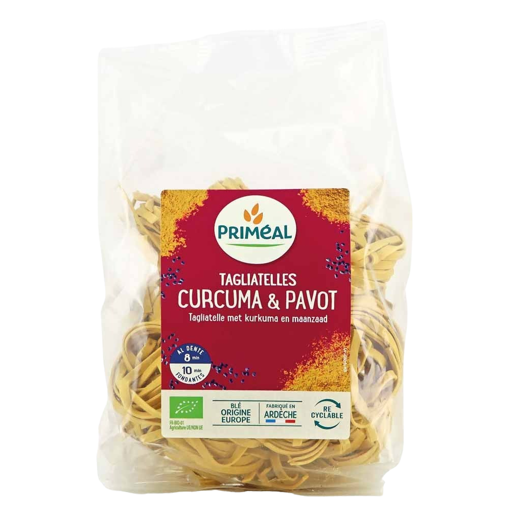 Primeal Tagliatelle kurkuma papaver 250 gram