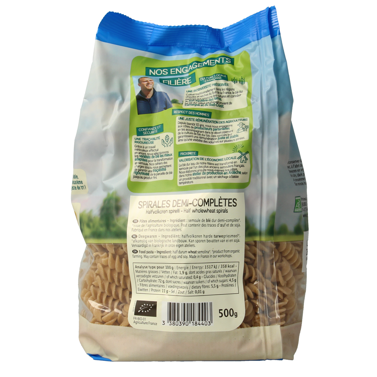 Primeal Halfvolkoren spiralen 500 gram