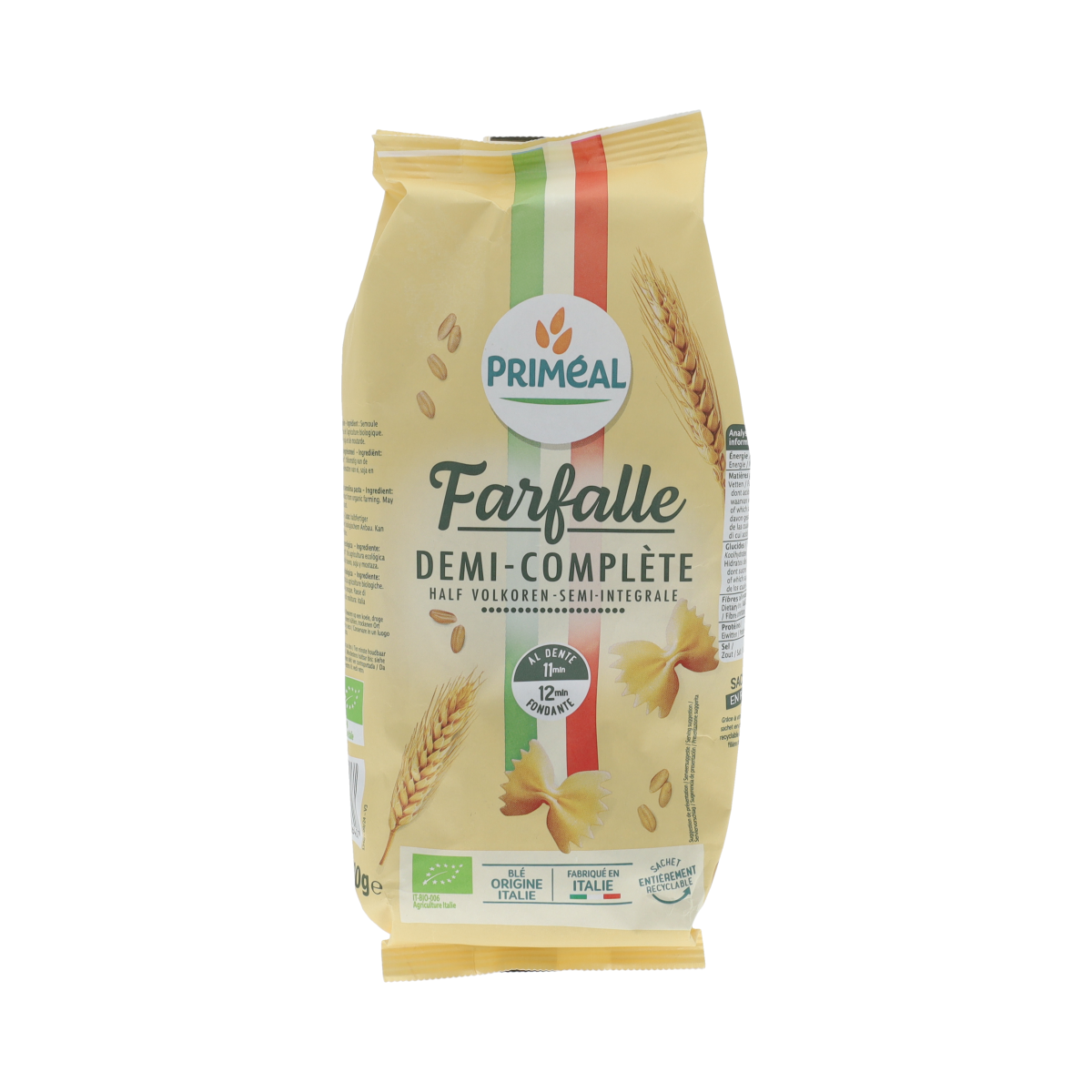 Primeal Halfvolkoren farfalle biologisch 500 gram