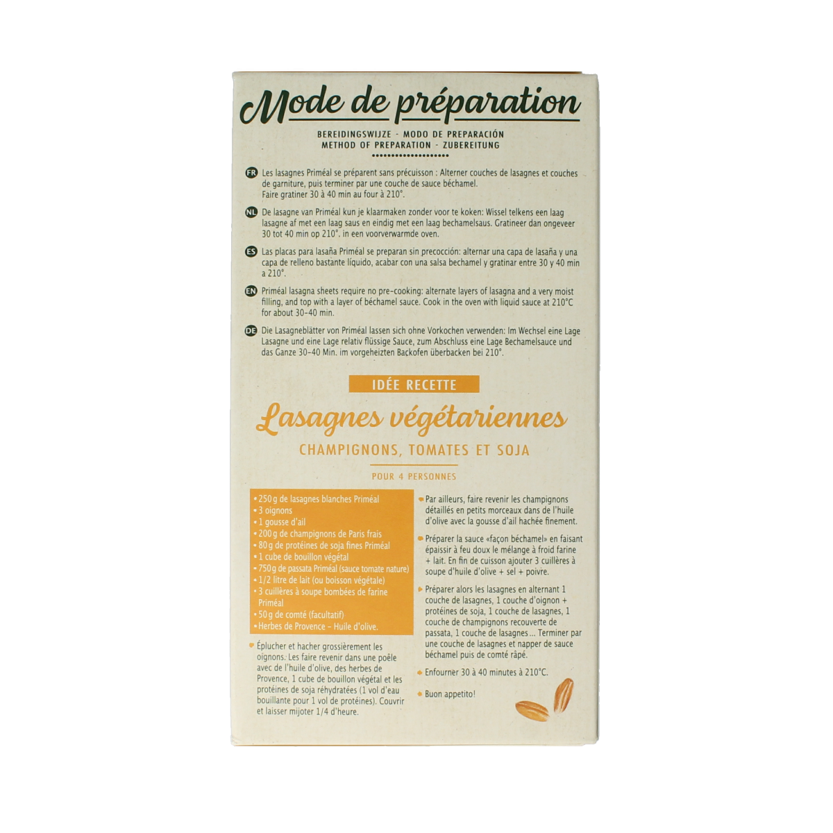 Primeal Witte lasagne 250 gram