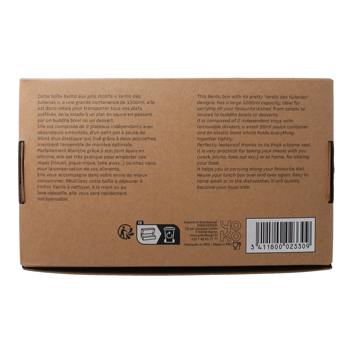Yoko Lunchbox jardin des tuileries 1,2 liter