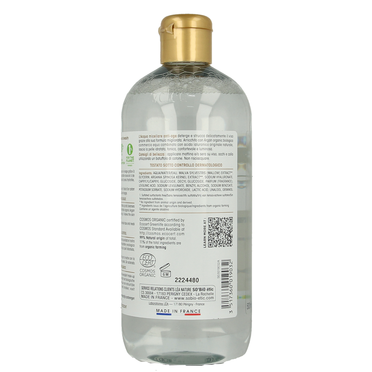 So Bio Etic Argan anti-aging micellar water 500 ml