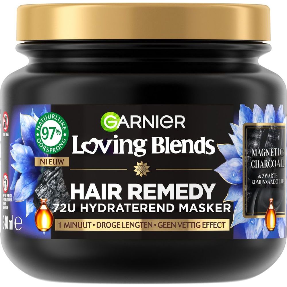 Garnier Loving Blends Magnetic Charcoal & Zwarte Komijnzaadolie Hydraterend Masker 340 ml