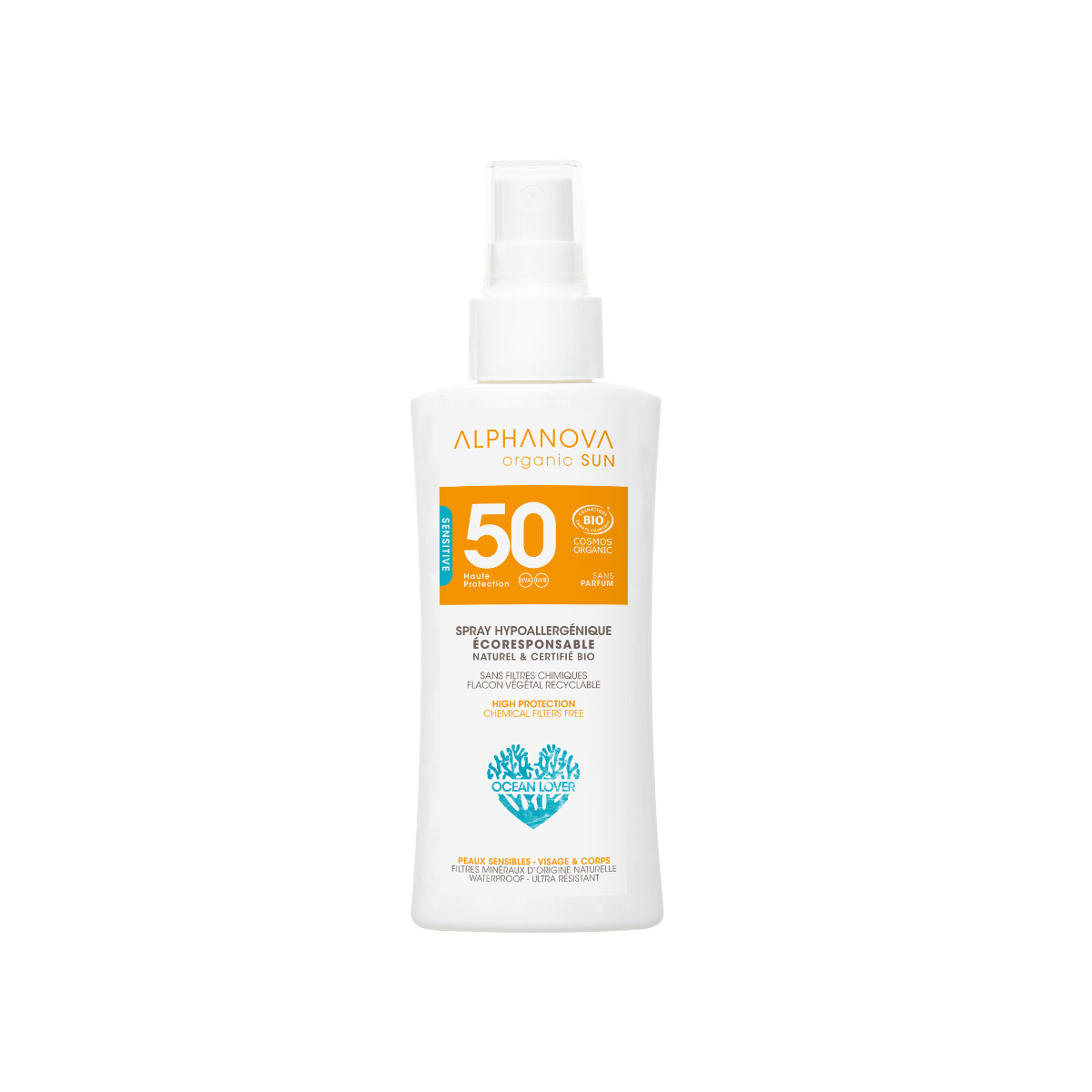 Alphanova Sun spray gevoelige huid SPF50 90 gram