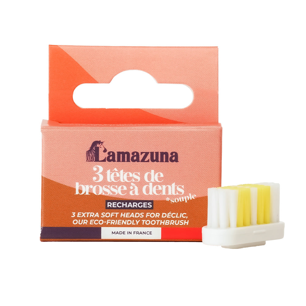 Lamazuna of 3 toothbrush heads soft S