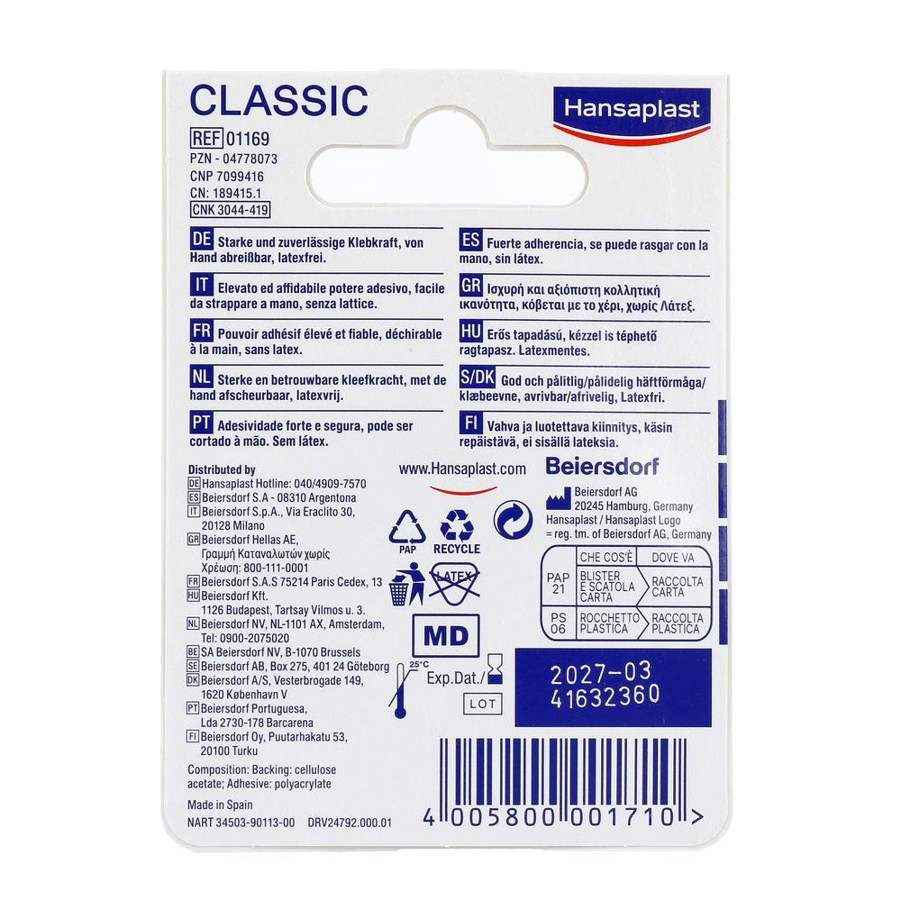 Hansaplast Hechtpleister classic 5m x 2.5cm