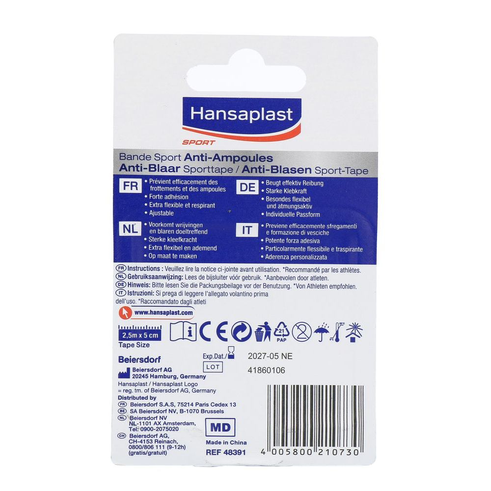 Hansaplast Sport tape anti blaar