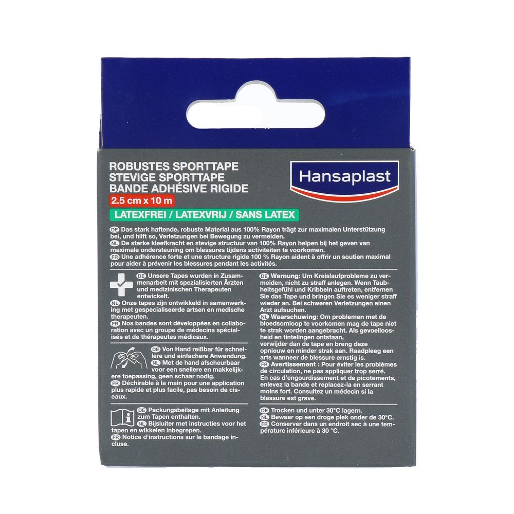 Hansaplast Sport tape smal 2,50cm x 10m 1 Rol