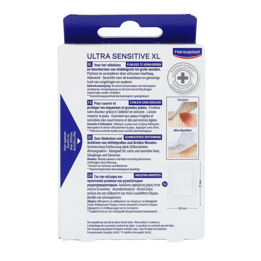 Hansaplast Pleisters ultra sensitive XL 5 stuks