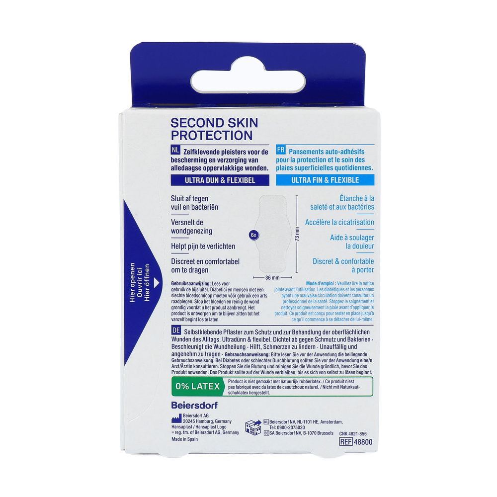 Hansaplast Second skin protection regular pleisters 6 stuks