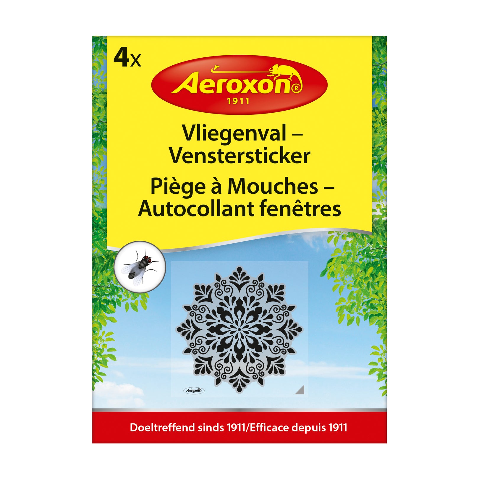 Aeroxon Vliegenval venstersticker 4 stuks