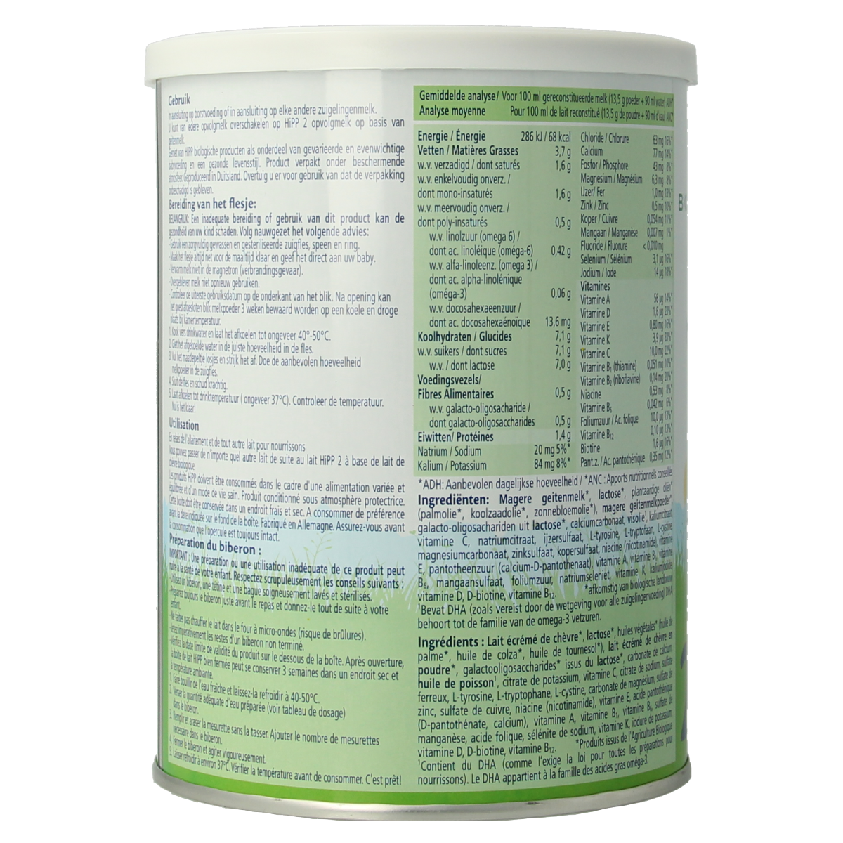 Hipp 2 opvolgmelk op basis van geitenmelk biologisch 400 gram