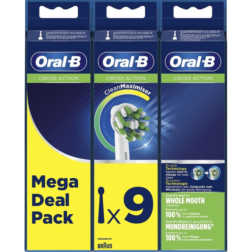 Oral-B Cross Action Opzetborstels Wit 9 stuks