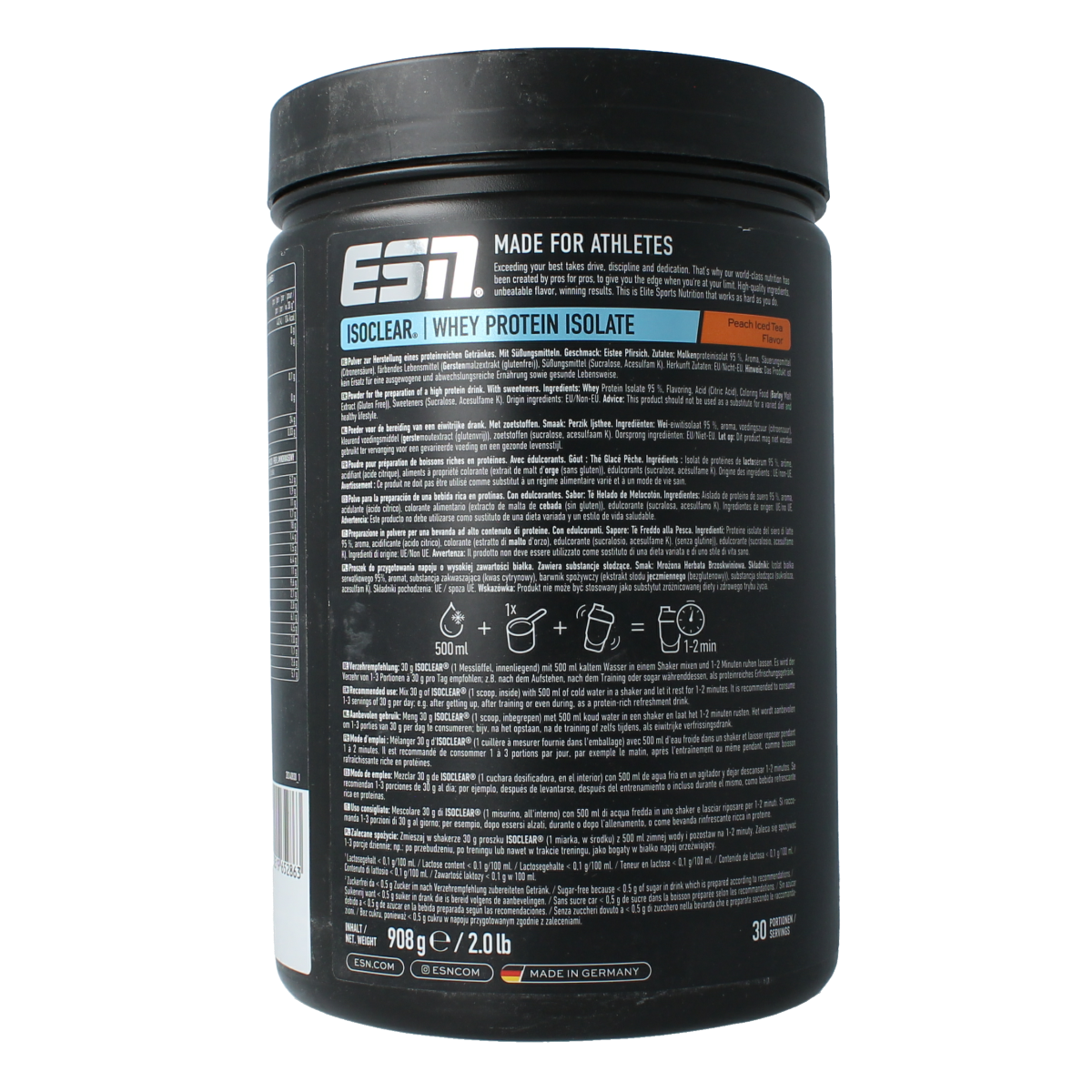 ESN Isoclear whey isolate peach ice tea 908 gram