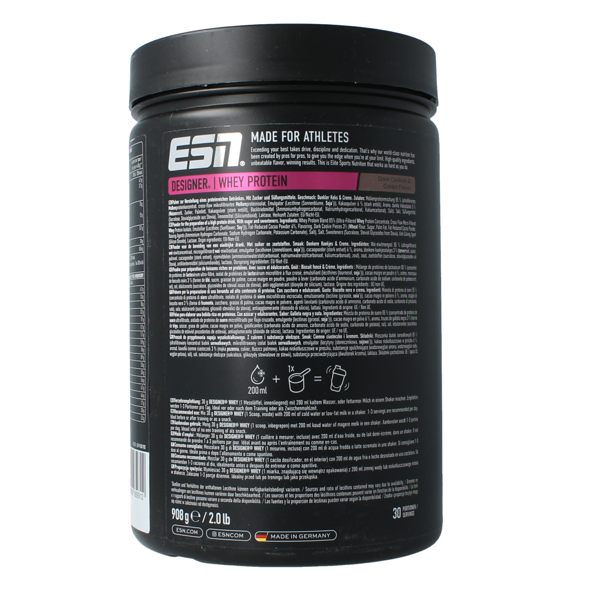 ESN Designer whey protein dark cookies & cream 908 gram