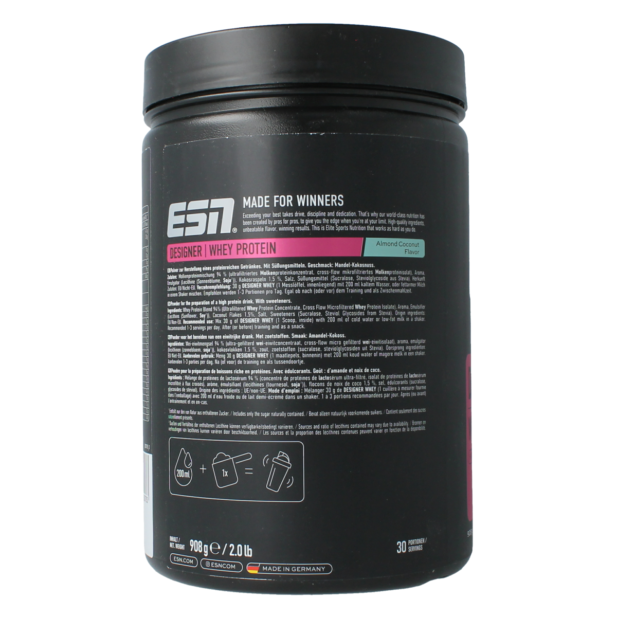 ESN Designer whey almond coconut 908 gram